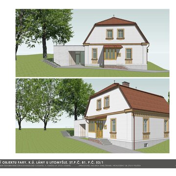 Litomyšl - Přístavba fary - kancelář a sborová místnost